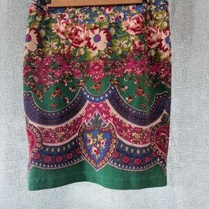 Anthropologie Vibrant Floral Pencil Skirt